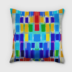Подушка квадратная Colorful strips - pop art - vogue, цвет: 3D-принт