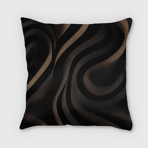 Подушка квадратная Черный абстрактный узор / 3D-принт – фото 1