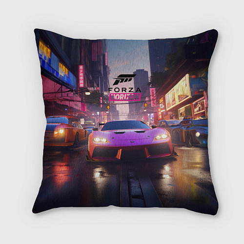 Подушка квадратная Forza Horizon street racing / 3D-принт – фото 1