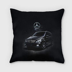 Подушка квадратная Mercedes black, цвет: 3D-принт