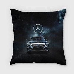 Подушка квадратная Mercedes Benz black, цвет: 3D-принт