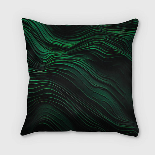 Подушка квадратная Dark green texture / 3D-принт – фото 1