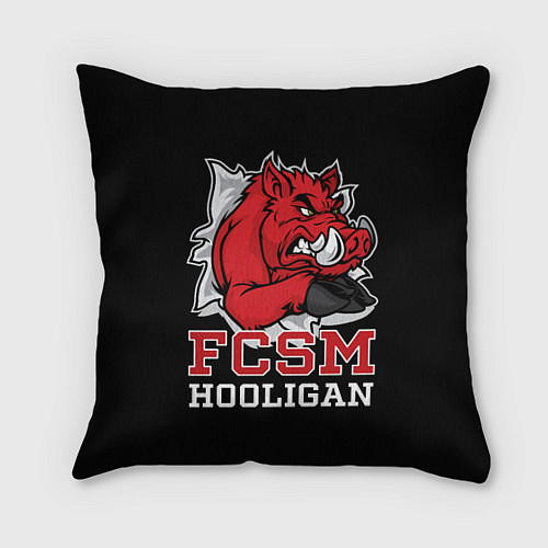 Подушка квадратная FCSM hooligan / 3D-принт – фото 1