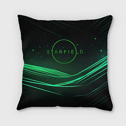 Подушка квадратная Starfield green logo