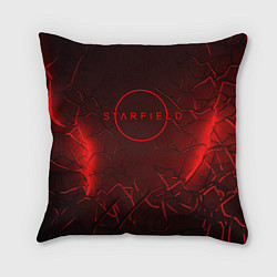 Подушка квадратная Starfield red logo, цвет: 3D-принт