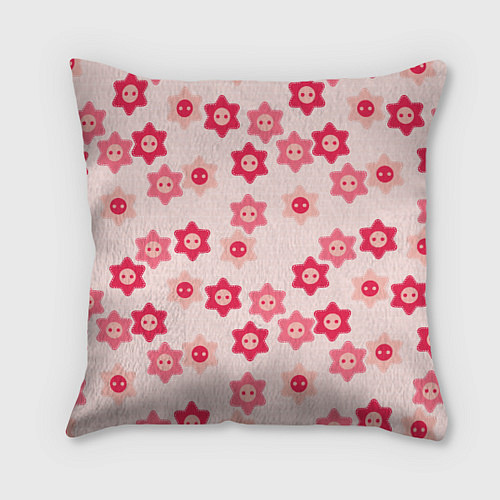 Подушка квадратная Розовые цветочные пуговицы / 3D-принт – фото 1