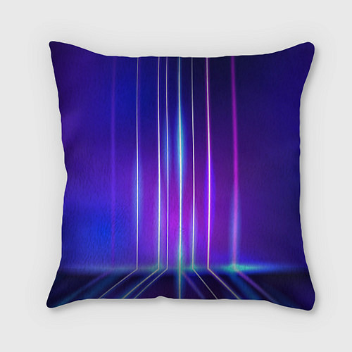 Подушка квадратная Neon glow - vaporwave - strips / 3D-принт – фото 1