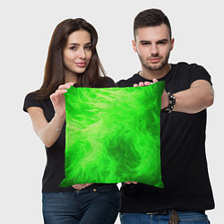 Подушка квадратная Яркий зеленый фон, цвет: 3D-принт — фото 2