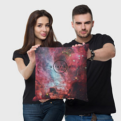 Подушка квадратная Starfield лого космос, цвет: 3D-принт — фото 2
