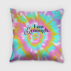Подушка квадратная I am Kenough - retro tie-dye, цвет: 3D-принт