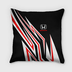 Подушка квадратная Хонда - белый и красный, цвет: 3D-принт
