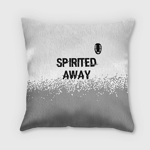 Подушка квадратная Spirited Away glitch на светлом фоне: символ сверх / 3D-принт – фото 1