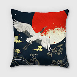 Подушка квадратная Кимоно с японскими журавлями, цвет: 3D-принт