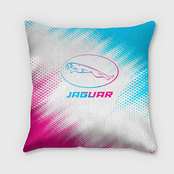 Подушка квадратная Jaguar neon gradient style, цвет: 3D-принт