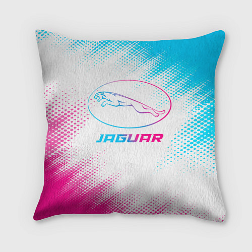 Подушка квадратная Jaguar neon gradient style / 3D-принт – фото 1