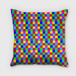 Подушка квадратная Разноцветные плитки, цвет: 3D-принт