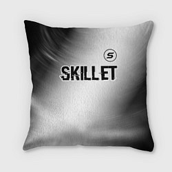 Подушка квадратная Skillet glitch на светлом фоне: символ сверху, цвет: 3D-принт