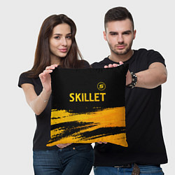 Подушка квадратная Skillet - gold gradient: символ сверху, цвет: 3D-принт — фото 2