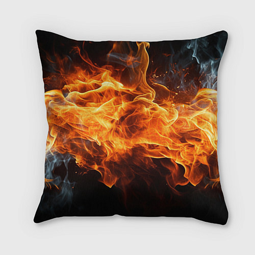 Подушка квадратная Black fire style / 3D-принт – фото 1