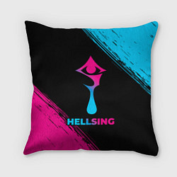 Подушка квадратная Hellsing - neon gradient, цвет: 3D-принт
