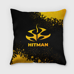 Подушка квадратная Hitman - gold gradient, цвет: 3D-принт