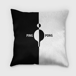 Подушка квадратная Ping-Pong черно-белое