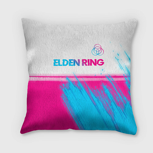 Подушка квадратная Elden Ring neon gradient style: символ сверху / 3D-принт – фото 1