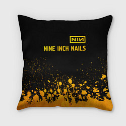 Подушка квадратная Nine Inch Nails - gold gradient: символ сверху, цвет: 3D-принт