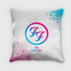 Подушка квадратная Foo Fighters neon gradient style