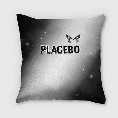 Подушка квадратная Placebo glitch на светлом фоне: символ сверху / 3D-принт – фото 1
