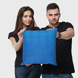 Подушка квадратная Переливающаяся абстракция голубой, цвет: 3D-принт — фото 2