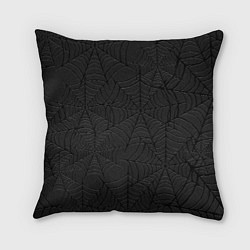 Подушка квадратная Паутина на чёрном, цвет: 3D-принт