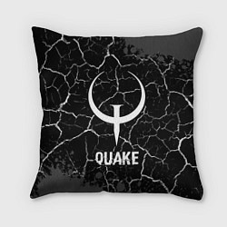 Подушка квадратная Quake glitch на темном фоне, цвет: 3D-принт