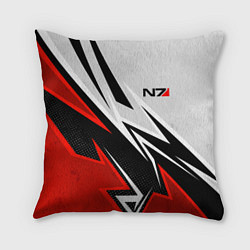 Подушка квадратная N7 mass effect - white and red