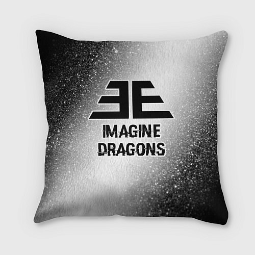 Подушка квадратная Imagine Dragons glitch на светлом фоне / 3D-принт – фото 1
