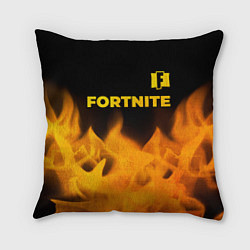 Подушка квадратная Fortnite - gold gradient: символ сверху, цвет: 3D-принт