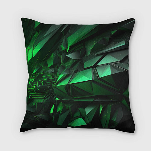Подушка квадратная Green abstract / 3D-принт – фото 1