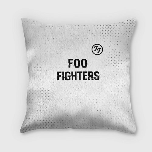 Подушка квадратная Foo Fighters glitch на светлом фоне посередине / 3D-принт – фото 1