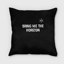 Подушка квадратная Bring Me the Horizon glitch на темном фоне посеред, цвет: 3D-принт