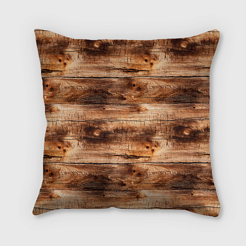 Подушка квадратная Старая деревянная обшивка / 3D-принт – фото 1