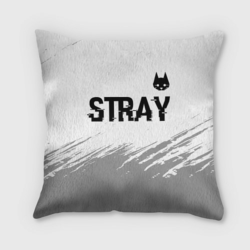 Подушка квадратная Stray glitch на светлом фоне посередине / 3D-принт – фото 1