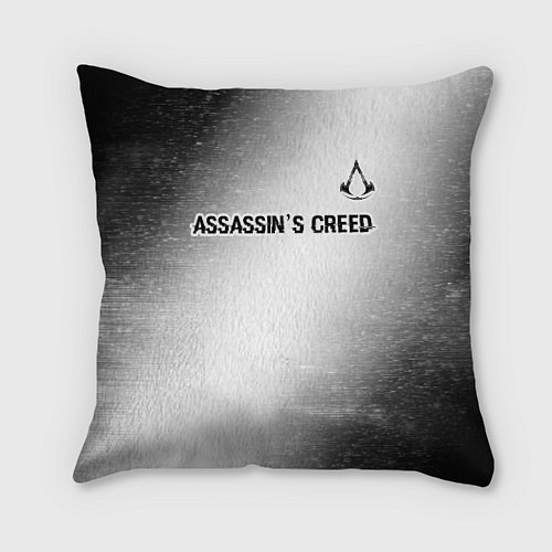 Подушка квадратная Assassins Creed glitch на светлом фоне посередине / 3D-принт – фото 1