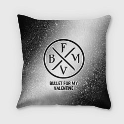 Подушка квадратная Bullet For My Valentine glitch на светлом фоне