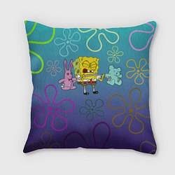 Подушка квадратная Spongebob workout, цвет: 3D-принт