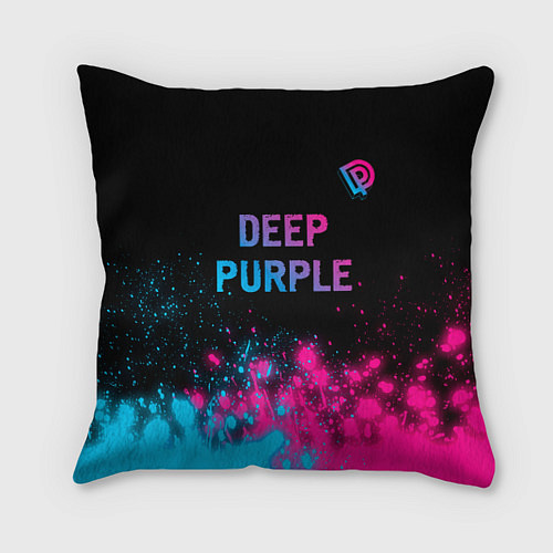 Подушка квадратная Deep Purple - neon gradient посередине / 3D-принт – фото 1