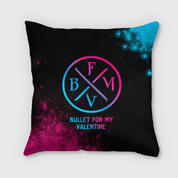 Подушка квадратная Bullet For My Valentine - neon gradient