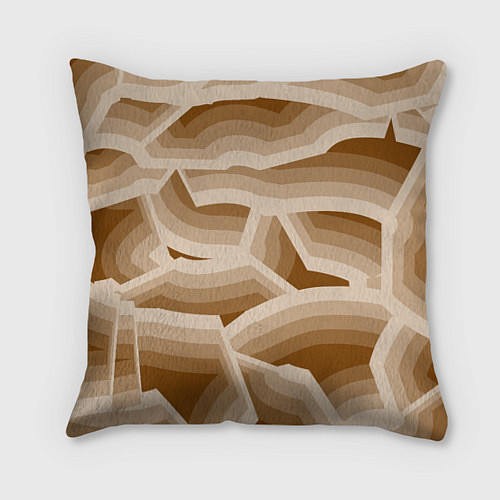 Подушка квадратная Кофейные линии / 3D-принт – фото 1