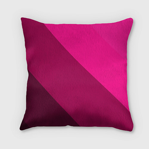Подушка квадратная Широкие розовые полосы / 3D-принт – фото 1