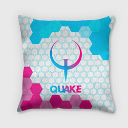 Подушка квадратная Quake neon gradient style, цвет: 3D-принт