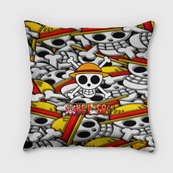 Подушка квадратная One Piece logo pattern pirat, цвет: 3D-принт